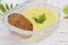 КОТЛЕТА ДОМАШНЯЯ С КАРТОФЕЛЬНЫМ ПЮРЕ 270Г ПЛ/УП